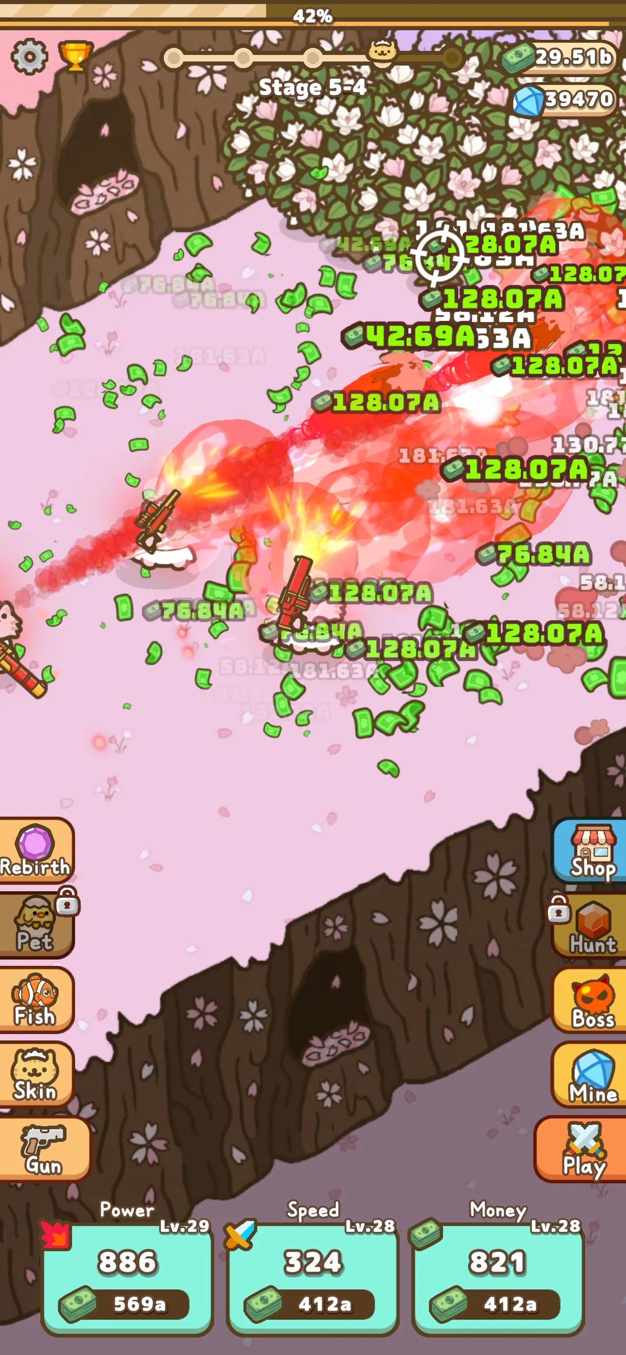 Idle Cat Gunner: Shooter RPG — система развития и перерождения